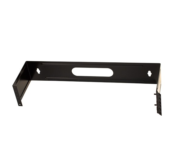2U Hinged Wall Mount Bracket 19” Black