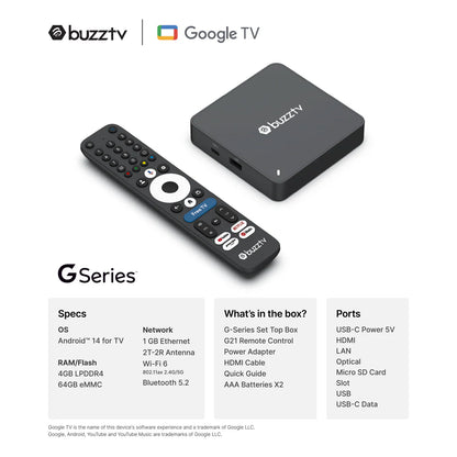 BuzzTV G-Series Google TV