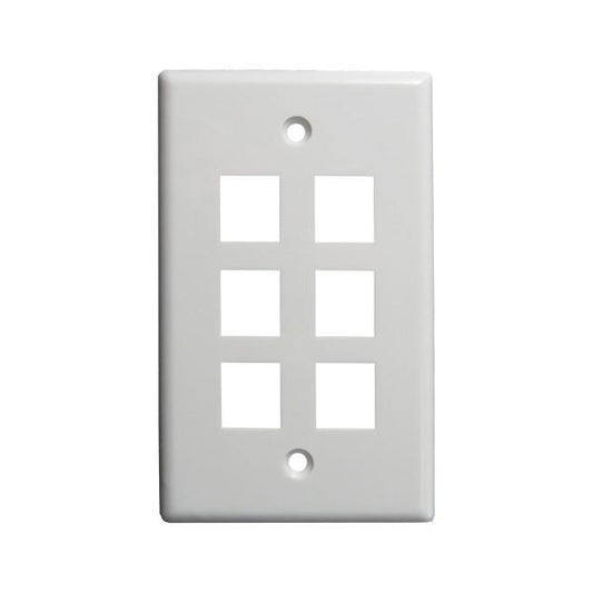 Eystone Wall Plate 6-Port White
