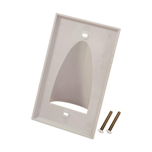 Feedthrough Wall Plate Single Gang White