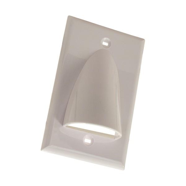 Feedthrough Wall Plate Single Gang White