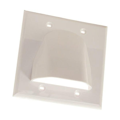 Feedthrough Wall Plate Double Gang White