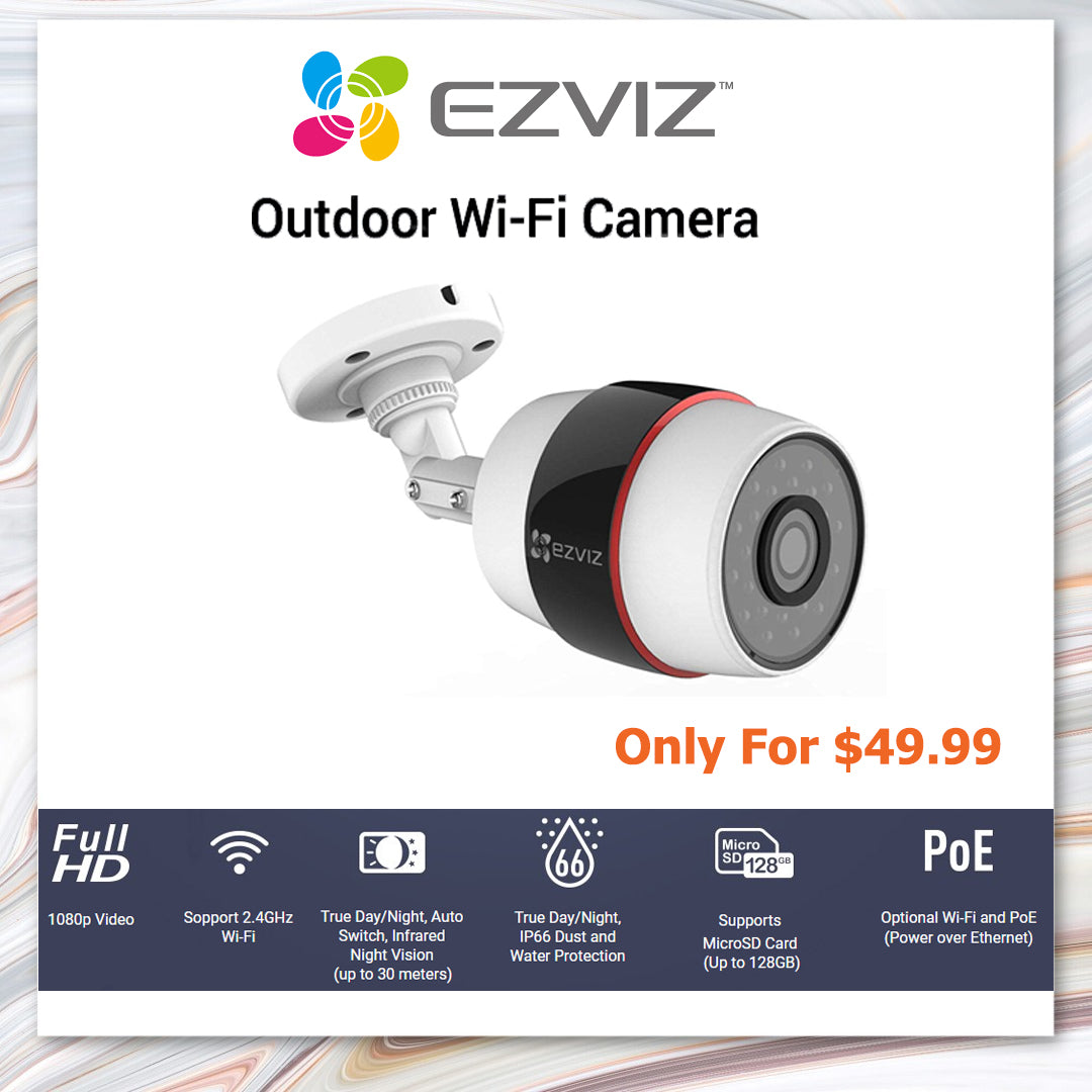 Ezviz Husky Bullet 1080p WiFi Outdoor Surveillance Camera with PoE